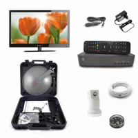 Kit complet televizor 12v, antena camion si receptor satelit HD